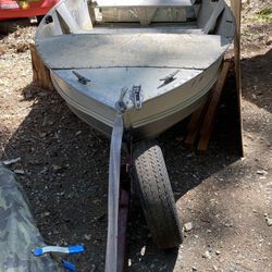 Aluminum Boat,motor And Trailer 