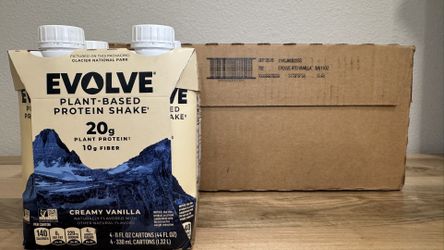 Evolve Protein Shake – Vanilla • 2 Full Cases (12 bottles each)