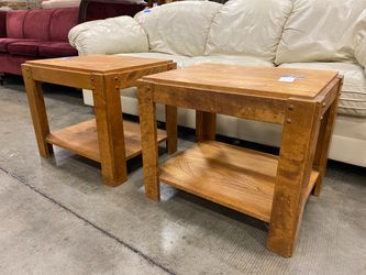 Cherry Finished Mission Style End Tables (Set of 2)