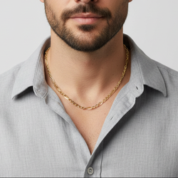 10K Yellow Gold 24" Figaro Chain