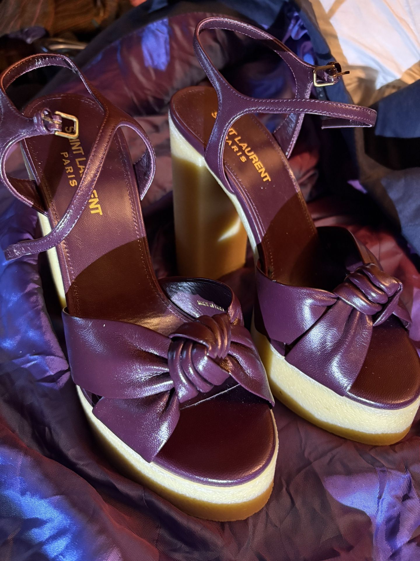 Saint Laurent(BRAND NEW) Bianca Node High Heel Platform Sandals