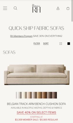 Free 2 Restoration Hardware sofas