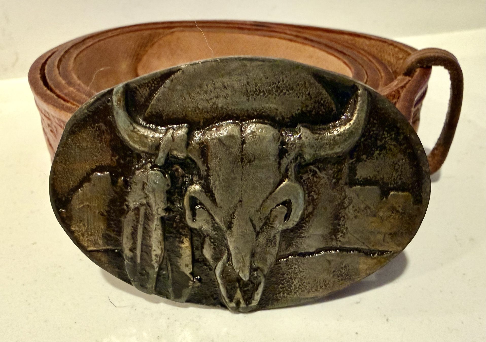 Levi’s Bull Skull Buckle Leather Belt