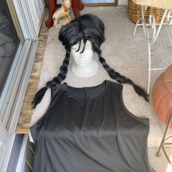 Adults Costumes Wednesday Addams Dress Wig