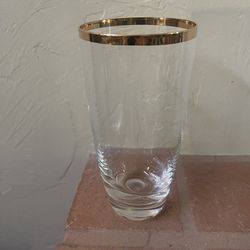 Gold Rim Highball Drinking Glasses 