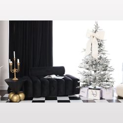 Black velvet modern sofa