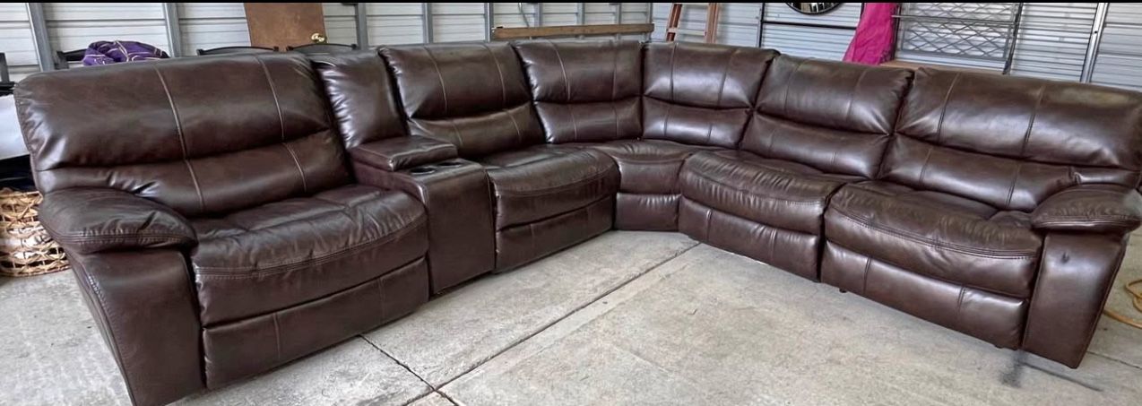 100% Leather sectional sofa