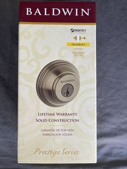 Baldwin Round Deadbolt, Satin Nickel Finish, Smart Key