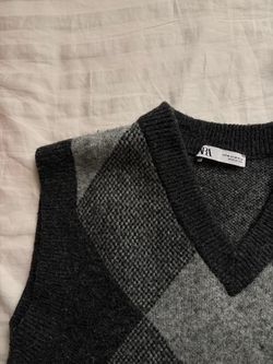 Zara Argyle Knit Sweater Vest