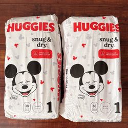 HUGGIES Snug And Dry Disposable Diapers: Size 1; 38 Count Each (2 For $16)