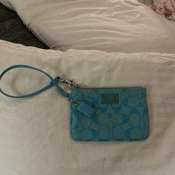 Coach blue wristlet