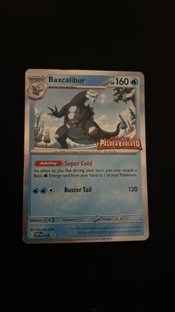 Baxcalibur pokémon card.