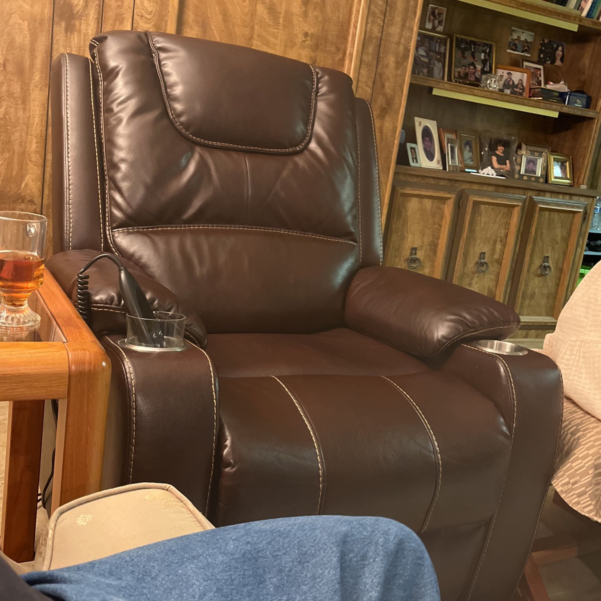 Leather Reclining Chair Electric With Remote 