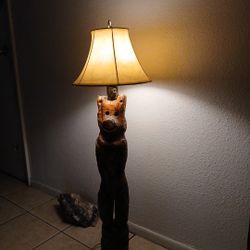 Wooden Bear Lamp $40