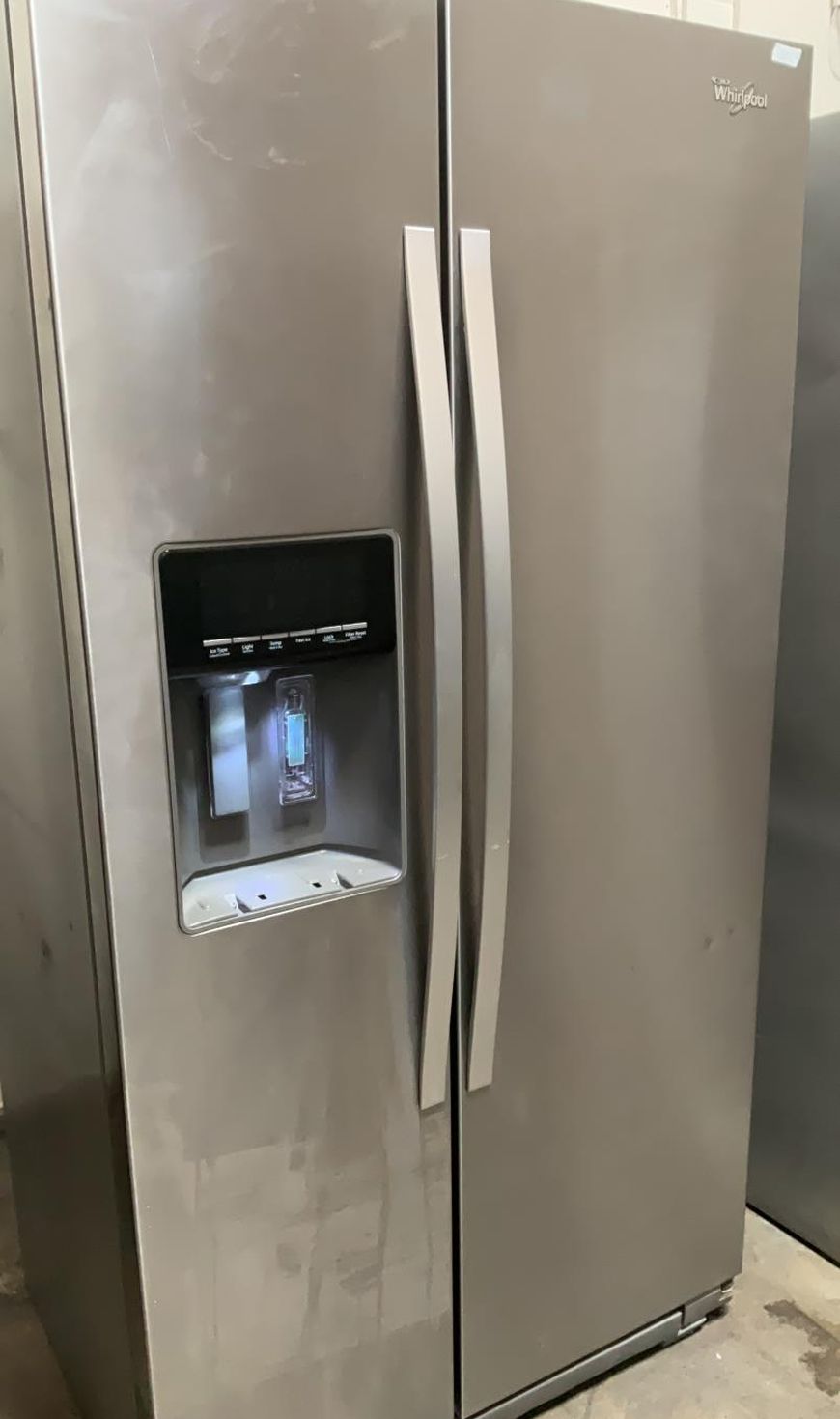Whirlpool Side-by-Side Stainless Steel Refrigerator Fridge
