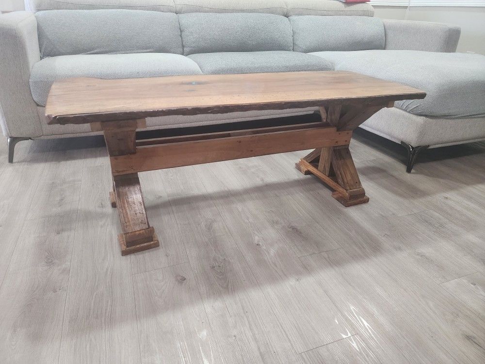 Rustic Country Trestle Coffee Table