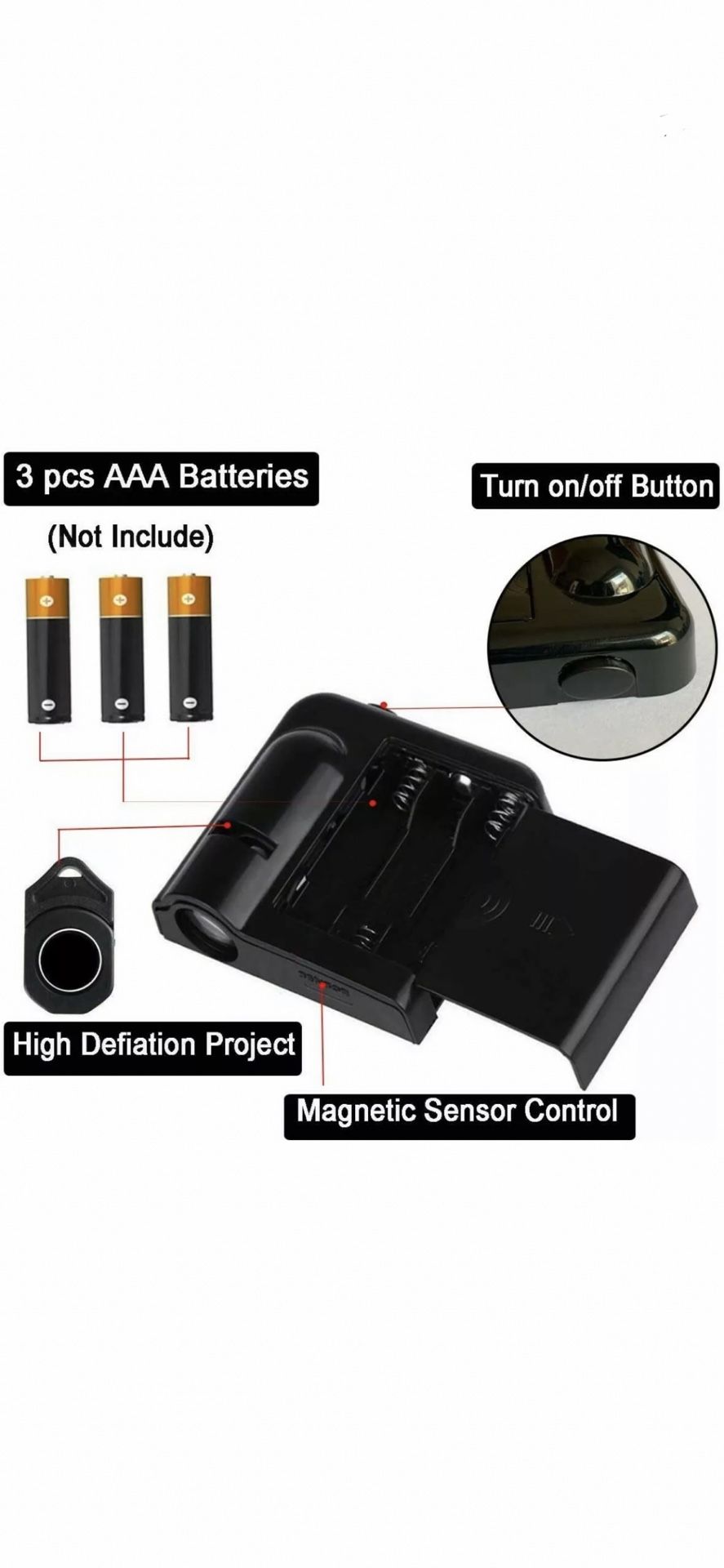 Brand New 2 pcs Universal Wireless Car Projection LED Projector Door Shadow Light Welcome Light Laser Emblem Logo Lamps Kit, No Drilling