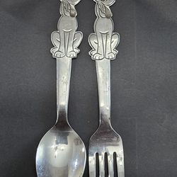 Vintage Walt Disney by Bonny PLUTO Dog Spoon Fork Stainless Silverware Japan