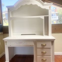 Vintage French Provincial Style Desk & Hutch – Shabby Chic Elegance