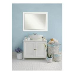 Craftsman 45 in. W x 35 in. H Framed Rectangular Beveled Edge Bathroom Vanity Mirror in White

