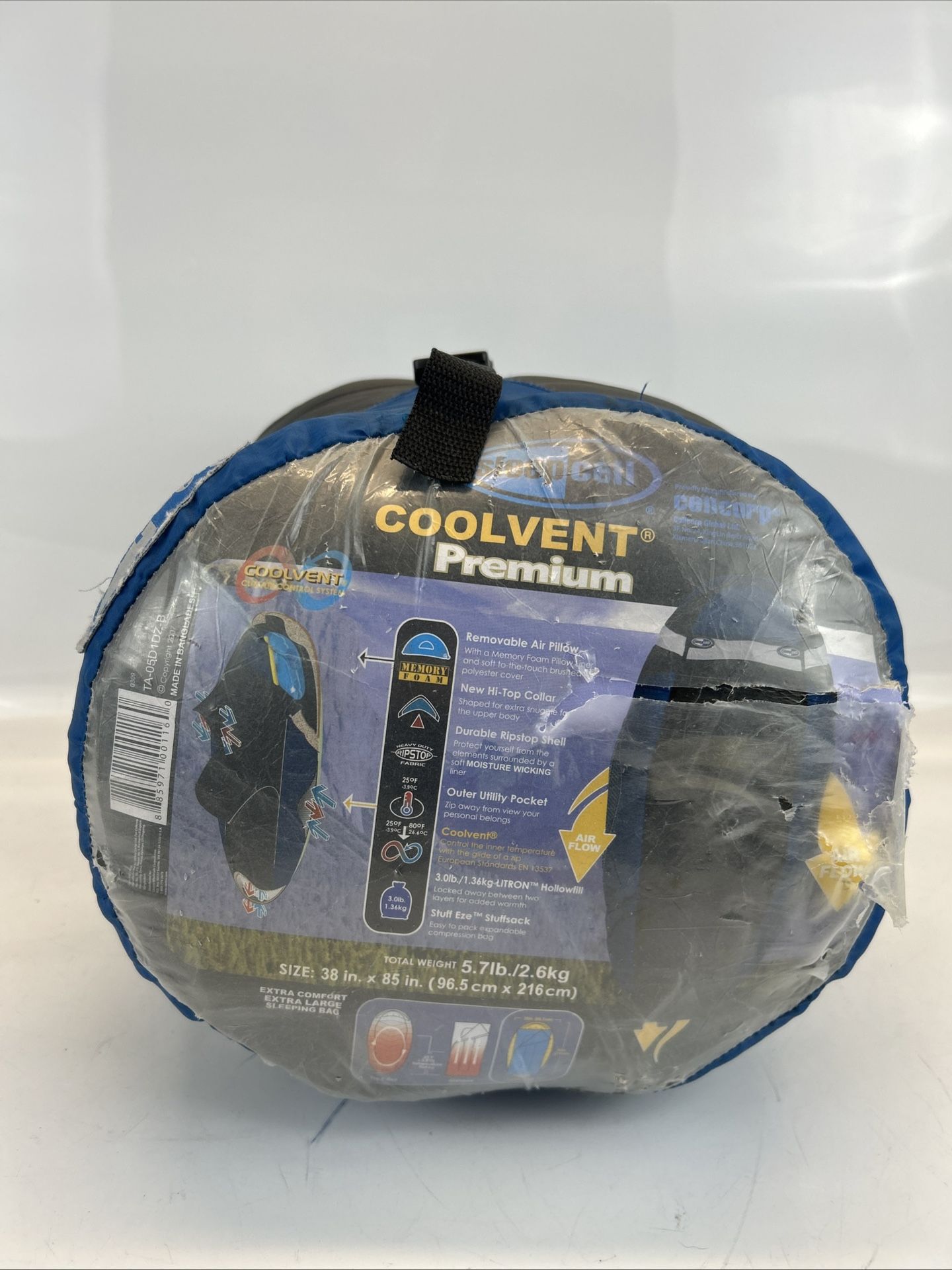 Sleepcell Coolvent Cool Vent Premium Sleeping Bag X-Large 38" x 85" Blue & Gray