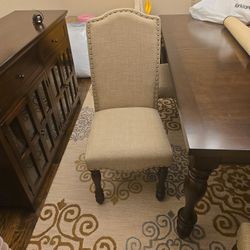 Wood Dinning Table with 6 Chairs 