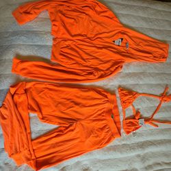 Orange Fashion Nova Jogger Set 