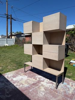 Modern Geometric Storage Cabinet / Display Shelf