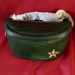 JEFFREE STAR BLOOD MONEY GREEN Crocodile Gator Crossbody  Bag Fanny Pack