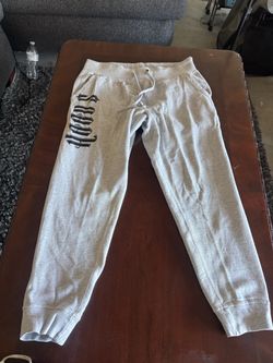 Gray Jogger Sweatpants with Graphic Print