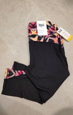 Everlast Black Leggings with Vibrant Chevron Waistband And Ankle Size Small