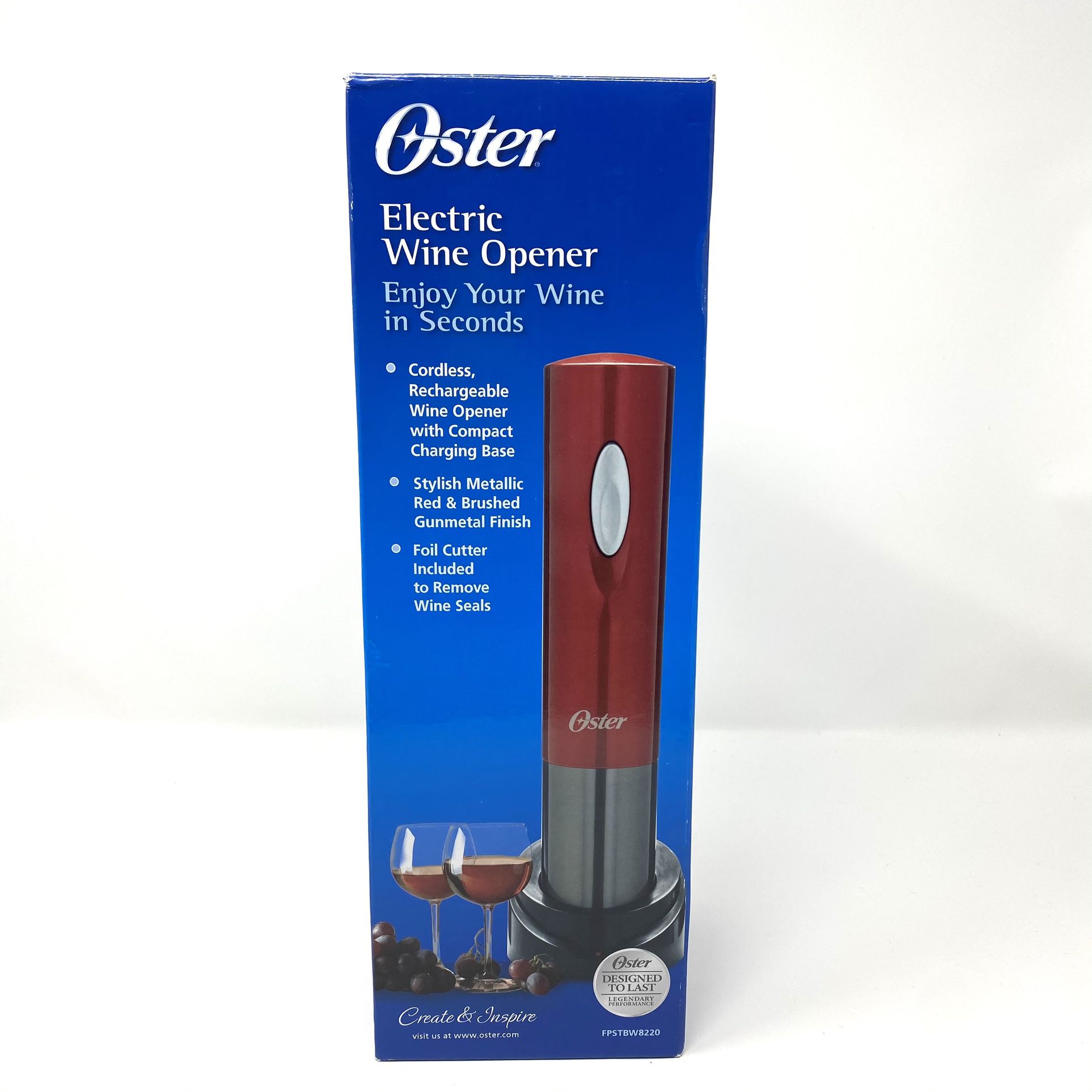 NIB Oster Electric Wine Opener - Red