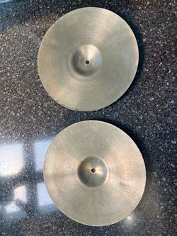 Vintage 60’s Zildjian Avedis Hi Hat Set 13” Cymbals Made in USA