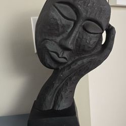 Set of 2 Modern Abstract Face Sculptures – $60 for the Pair