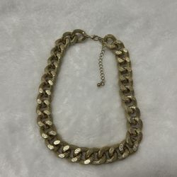 Gold thick chain choker adjustable necklace 