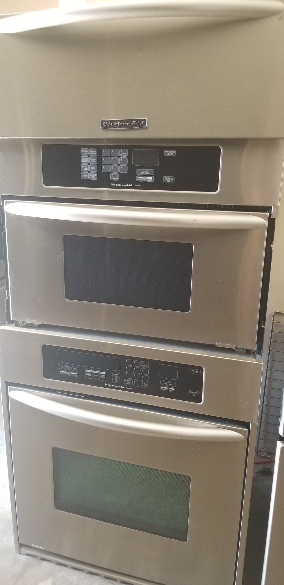 27in single oven, microwave and warming drawer