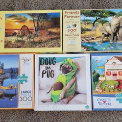 BARGAIN! Five (5) Large Size 300 Piece Jigsaw Puzzles