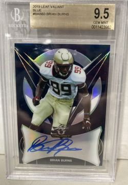 Brian Burns NFL valiant Leaf Auto Card 10/25