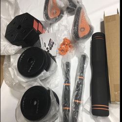 New Adjustable Dumbbell Set,Free Weights Dumbbells Set with Connecting Rod Used as Barbell, Dumbbell, Kettlebell Weights for Women and Men,