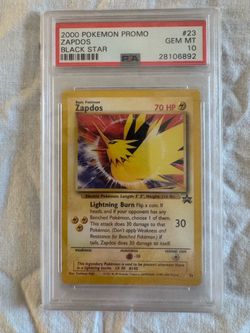 PSA 10 ZAPDOS 23 1999 POKEMON BLACK STAR PROMO WOTC