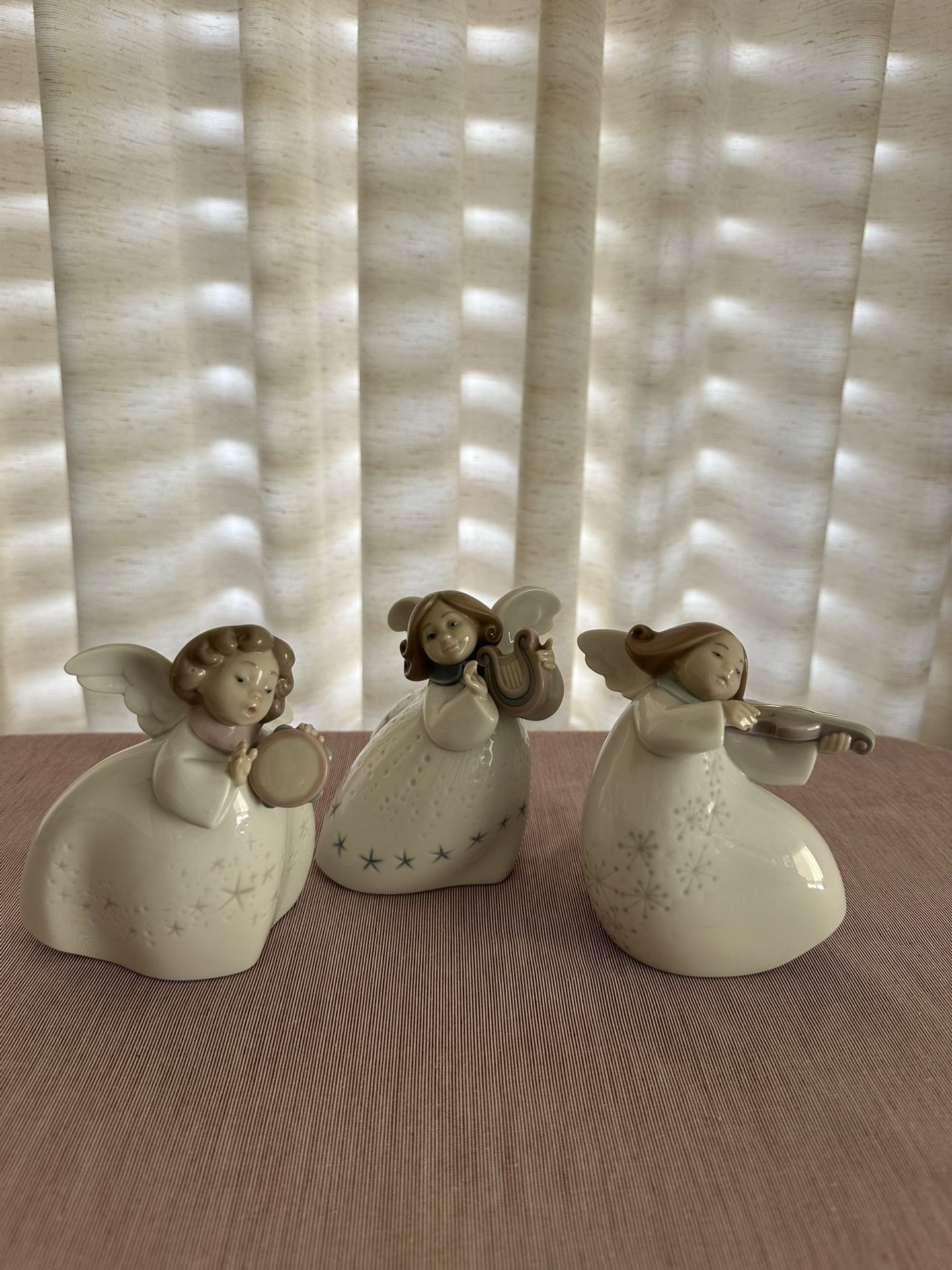 Vintage Set of 3, LLADRO, Velencia, Spain, LITTLE ANGELS with INSTRUMENTS, 1990