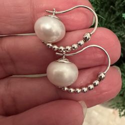 honora sterling silver pearl earrings new ! 