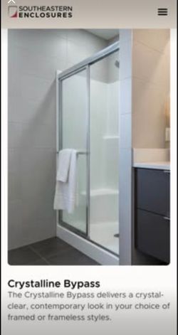Southeastern Enclosures Crystalline Bypass Shower Door