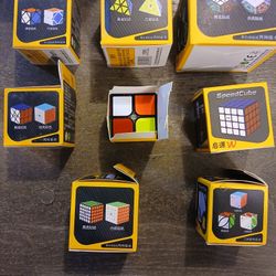 Lot Of. 8 3d Puzzles, Like Rubics Cubes