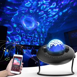 Star Projector Night Light – UFO Galaxy Projector with LED Nebula, 7 Light Modes & Bluetooth Speaker