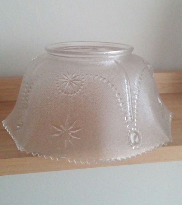 Older Unique Fluted Scalloped Edge Glass Shade 