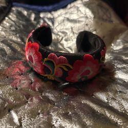 Cuff Bracelet Floral Flower Embroidery $10.00