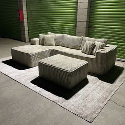 *Free Delivery* Boneless Sectional Couch Sofa w/ Ottoman