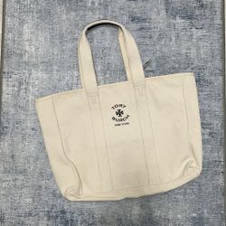 Tory Burch large canvas tote bag. Ivory