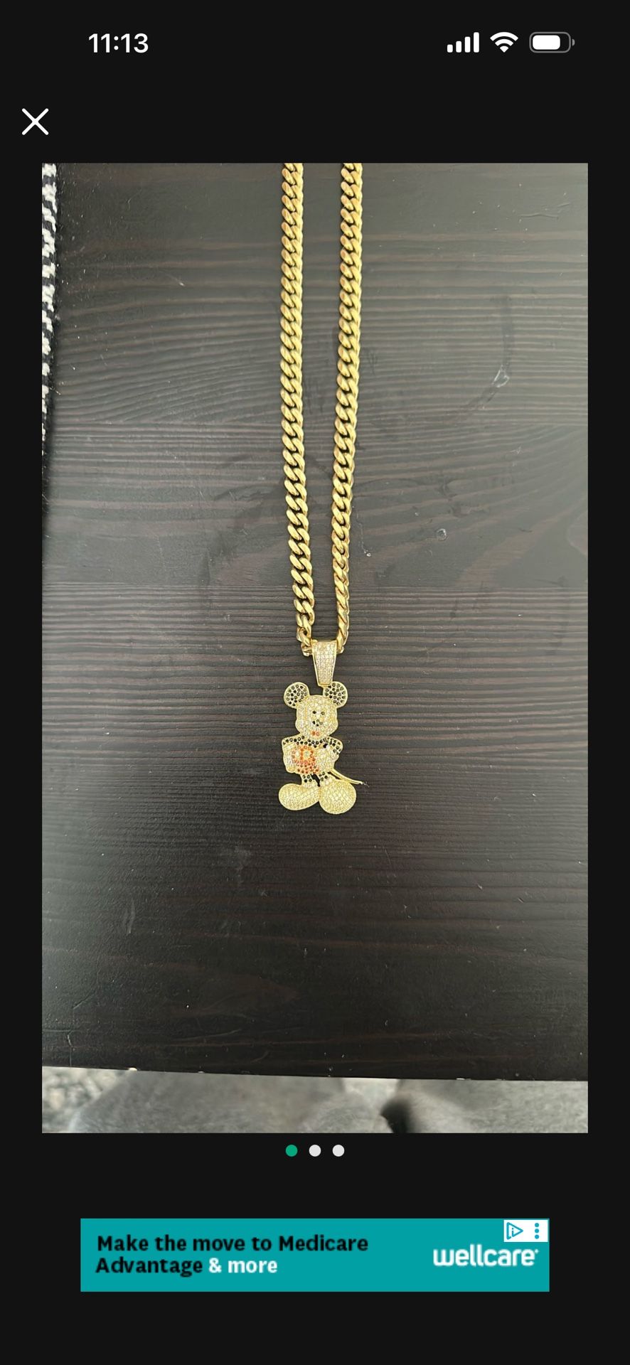 Mickey Mouse Disney Chain And Charm